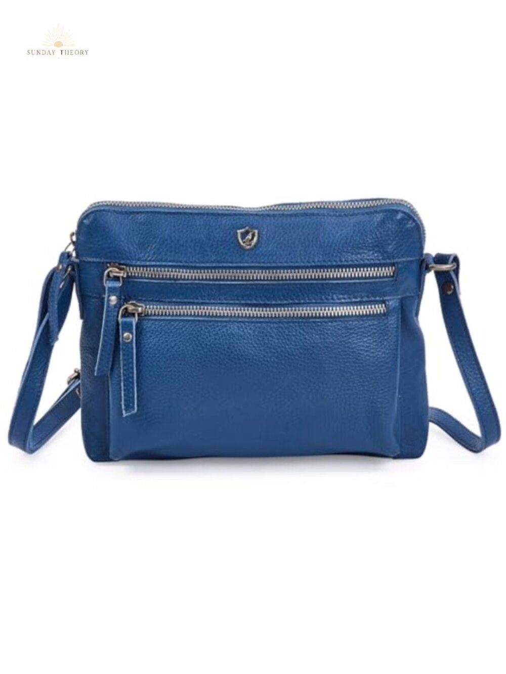 Genuine Nappa Leather Crossbody Bag Small Multi Zip Purse Travel Sling